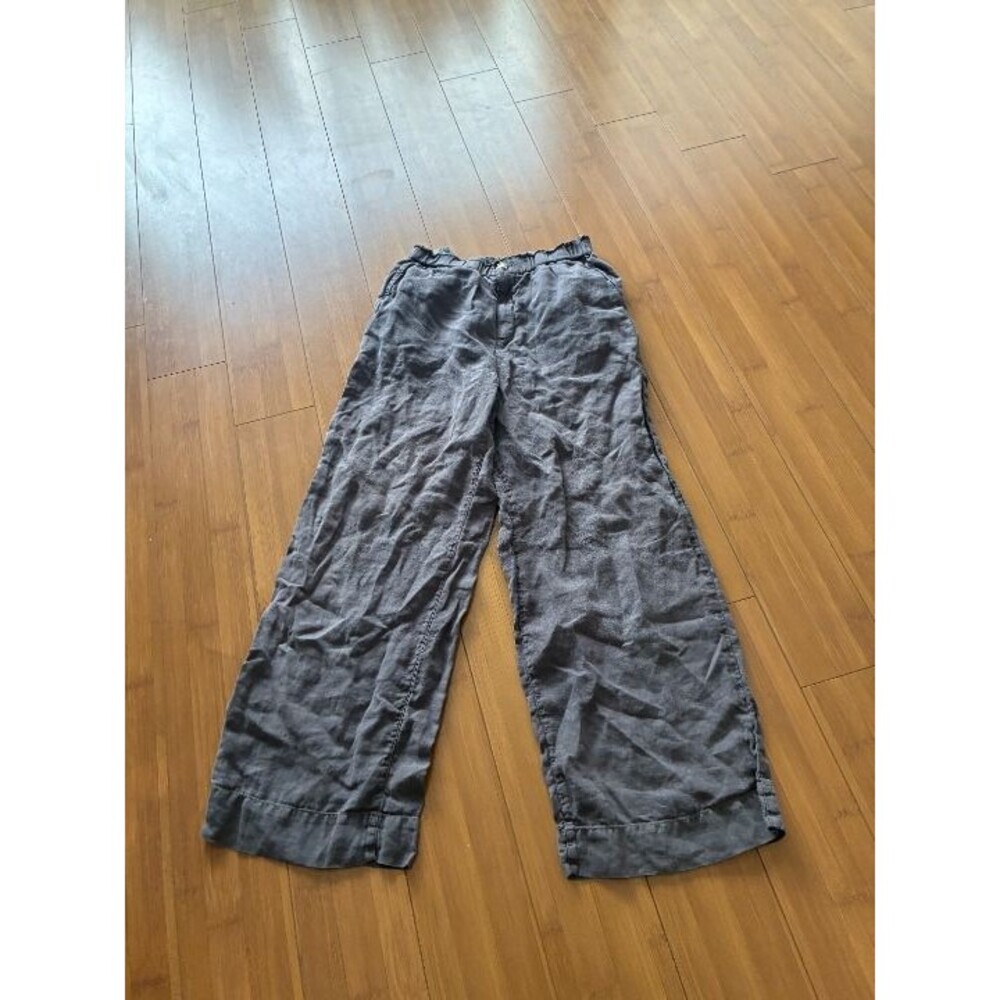 Faherty Gray Monterey 100% Linen Wide Leg Pants Women's Xs